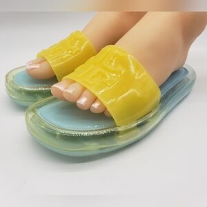 1104- Tory Burch Women's Sandals Bubble Jelly Peach Puff Size 6 NWT